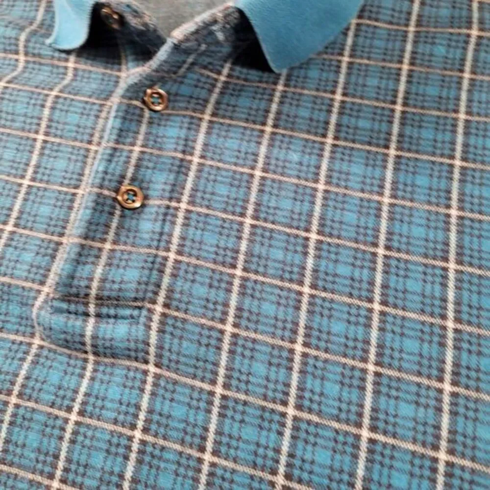 Lands End Traditional Fit 1/4 Zip Long Sleeve Mens Plaid Pullover Size L/T 42-44